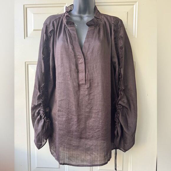 Chicos Ruched Sleeve Top Size 1 / M - Picture 5 of 13
